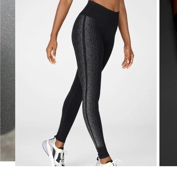 Reflective Legging Fabletics High-Waisted Sculptknit Black Silver Size Small - Picture 16 of 17